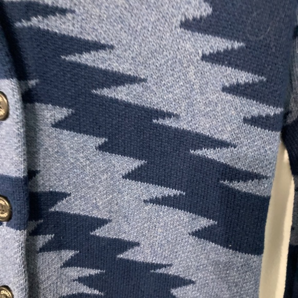 Southwestern Pattern Cardigan Jacket Size Small Blue CHAPS Fall Western Cozy - Picture 4 of 9